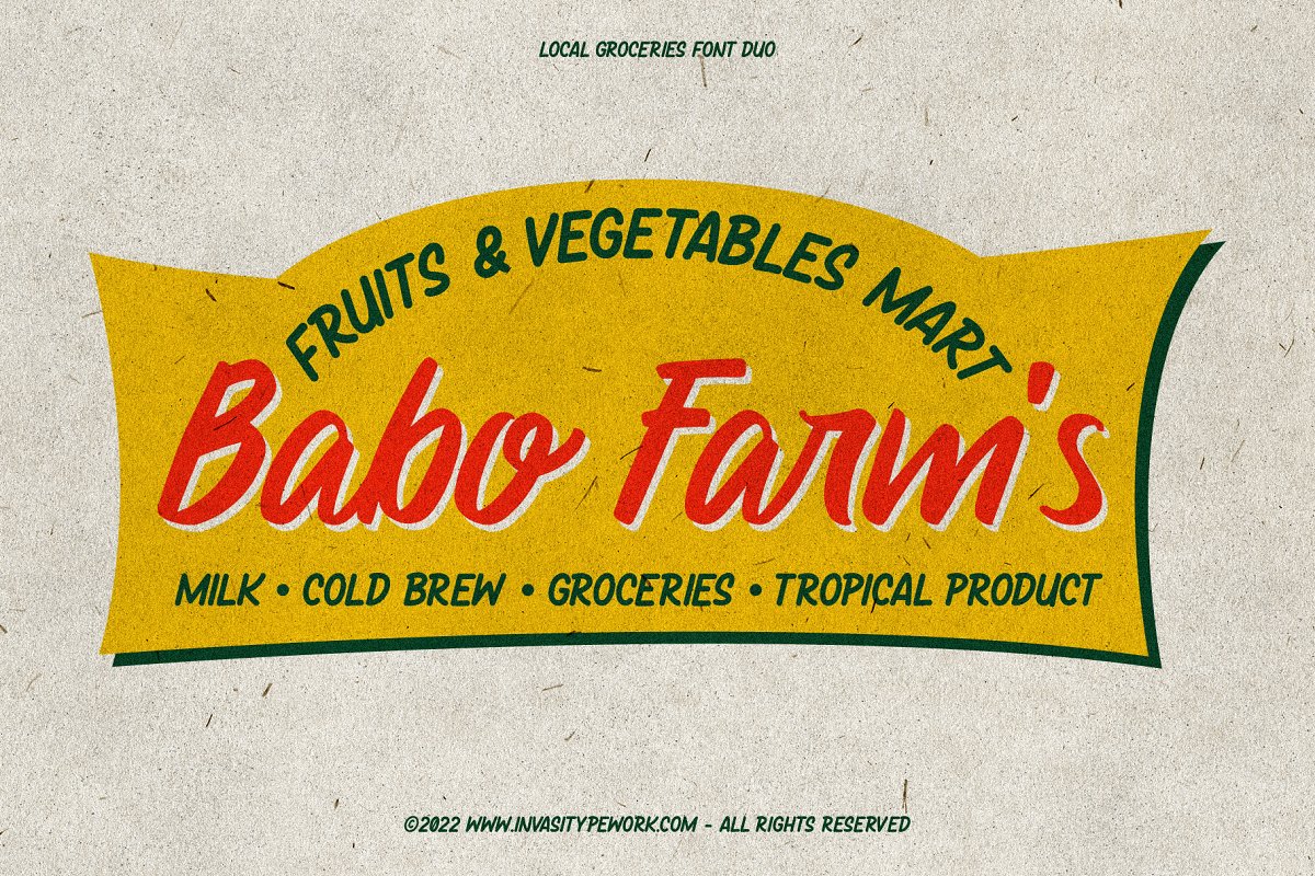 Local Groceries   Vintage Sign Duo Font Free Download