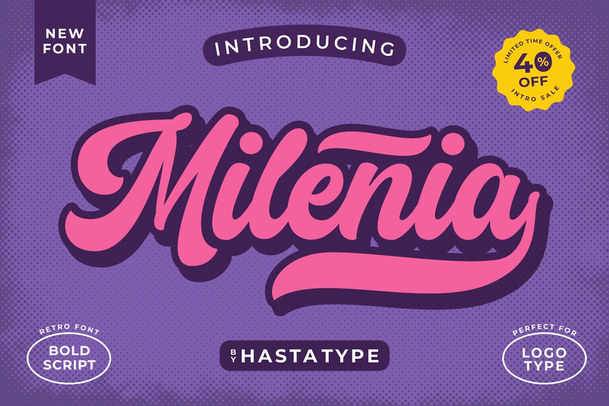 Milenia Bold Script   40% OFF Font Free Download