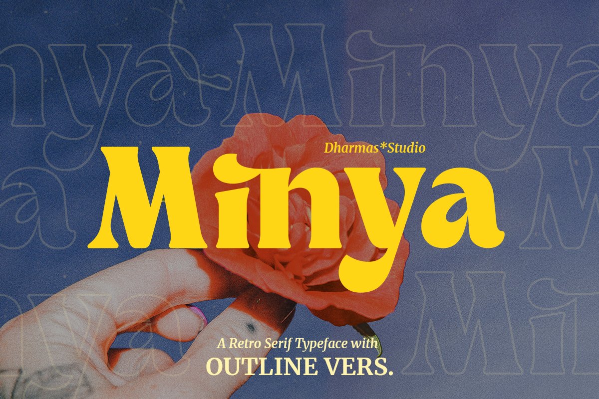 Minya Retro Outline Version Font