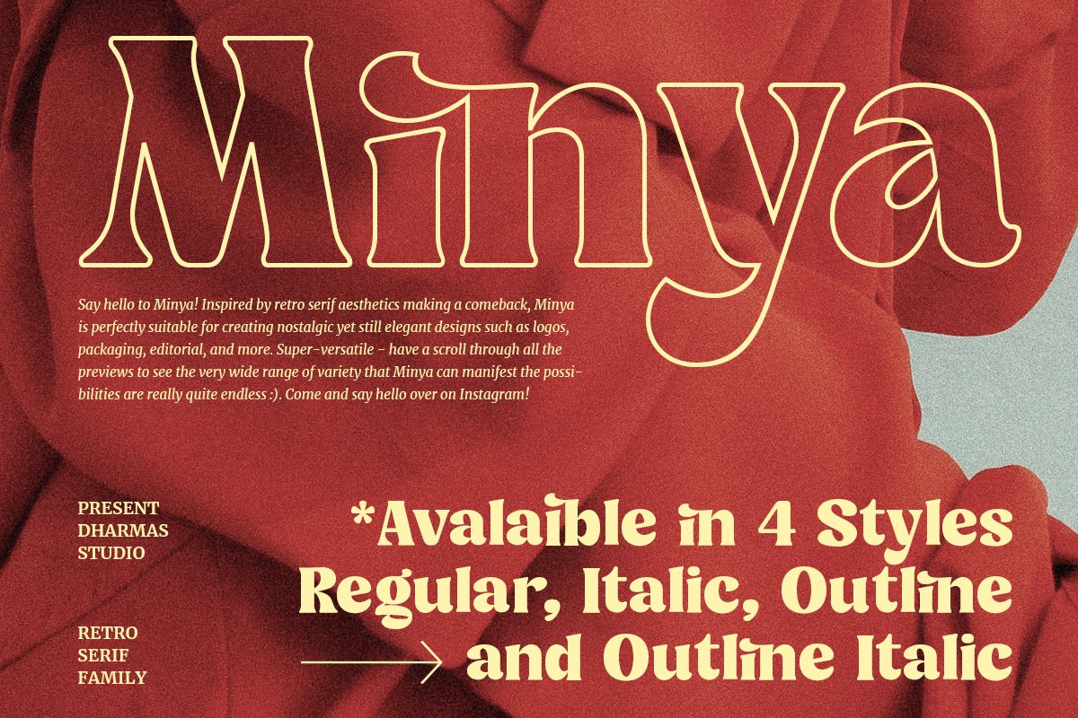 Minya Retro Outline Version Font