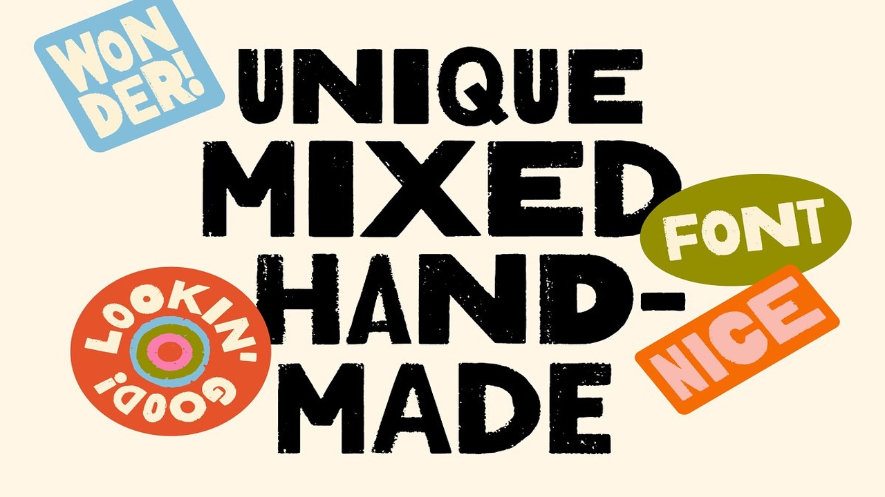 Mixed Handmade Bold Texture Font