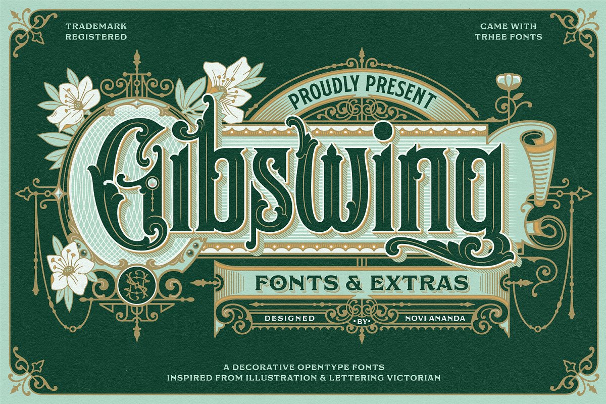 NS Gibswing Fonts + Extras Free Download