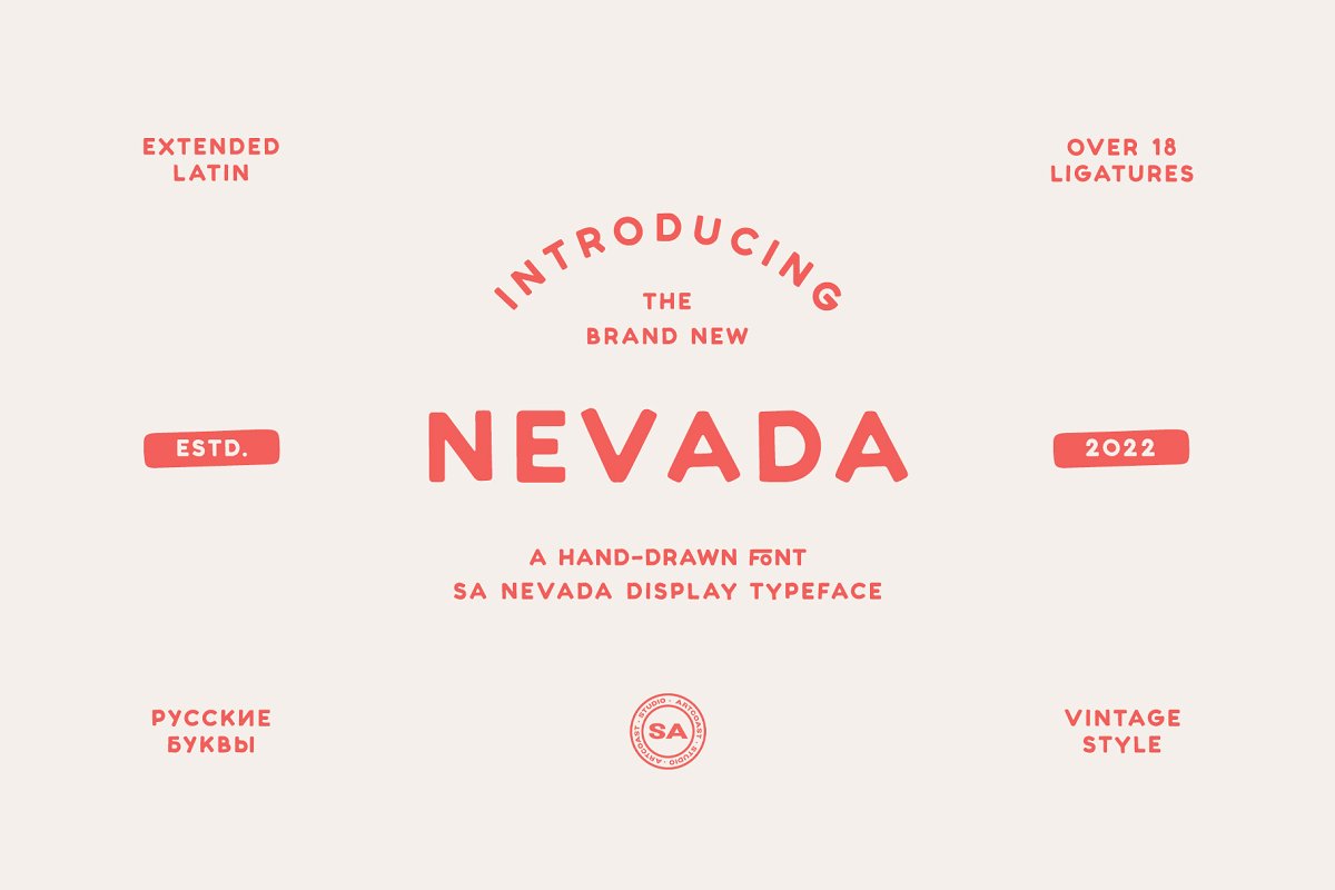 Nevada Retro Display Font Family Free Download Nevada Retro Display Font