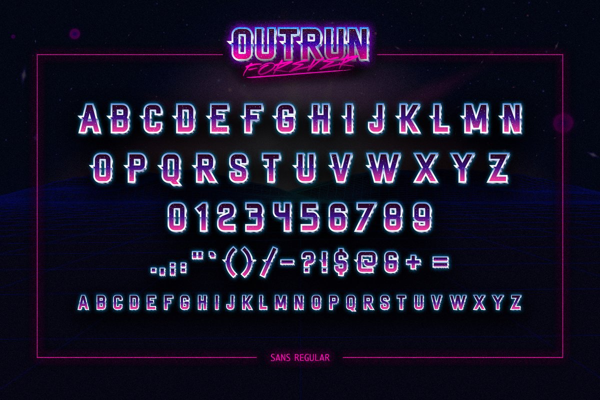 Outrun Forever in Pack Font