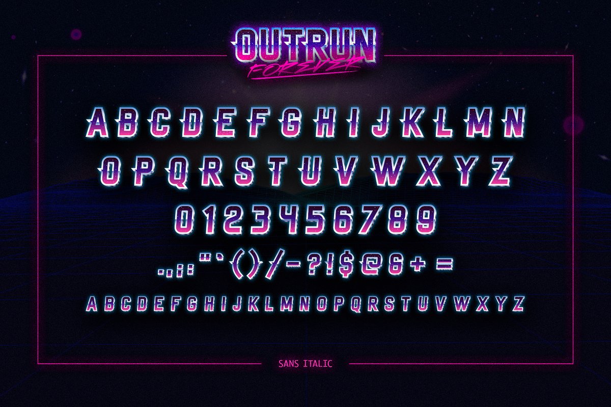 Outrun Forever in Pack Font