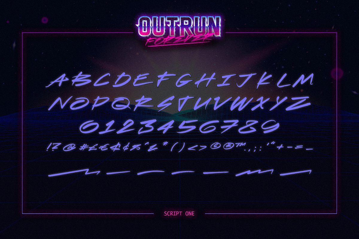 Outrun Forever in Pack Font