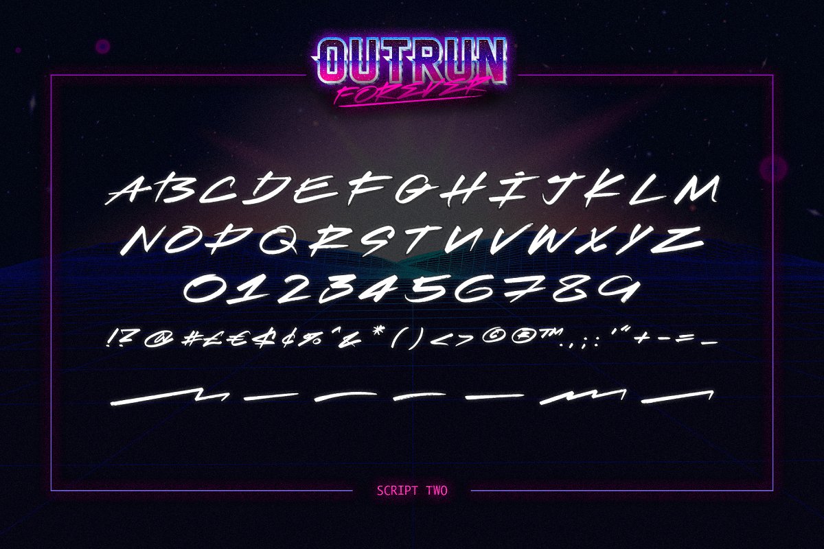 Outrun Forever in Pack Font