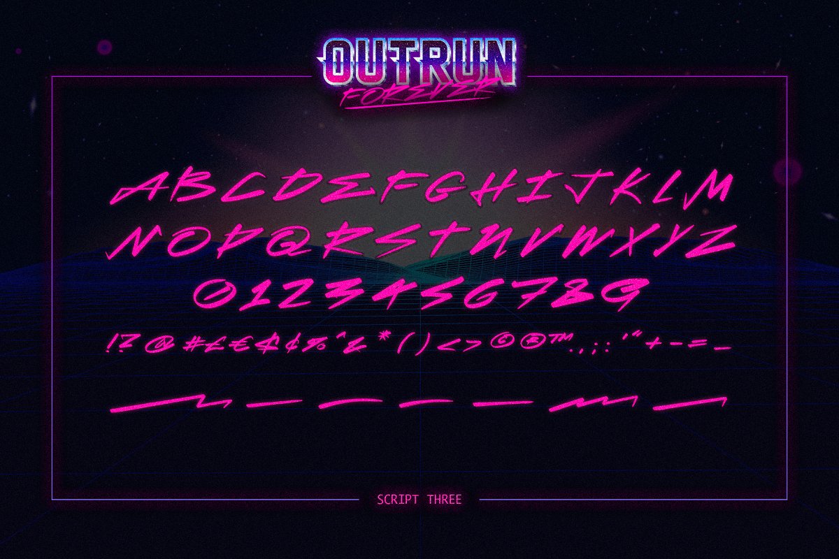 Outrun Forever in Pack Font