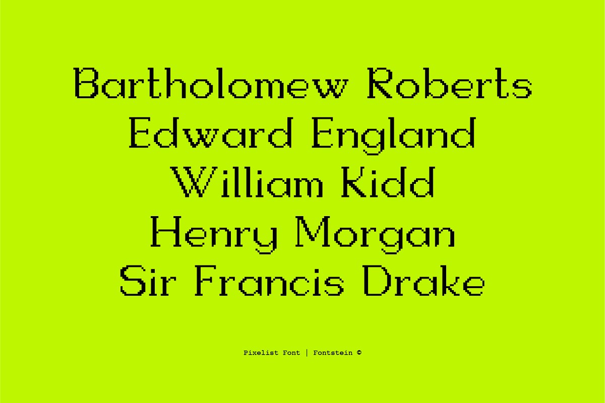 PIXELIST Pixel taste display Font