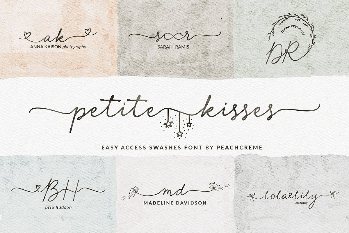 Petite Kisses  super easy swashes! Font Free Download