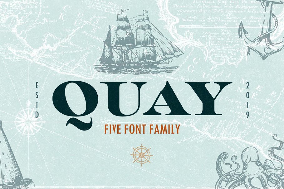 Quay Font Bundle & Bonus Logos Free Download