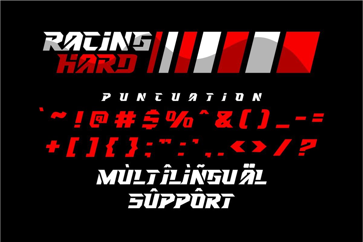 RACING HARD Racing Font