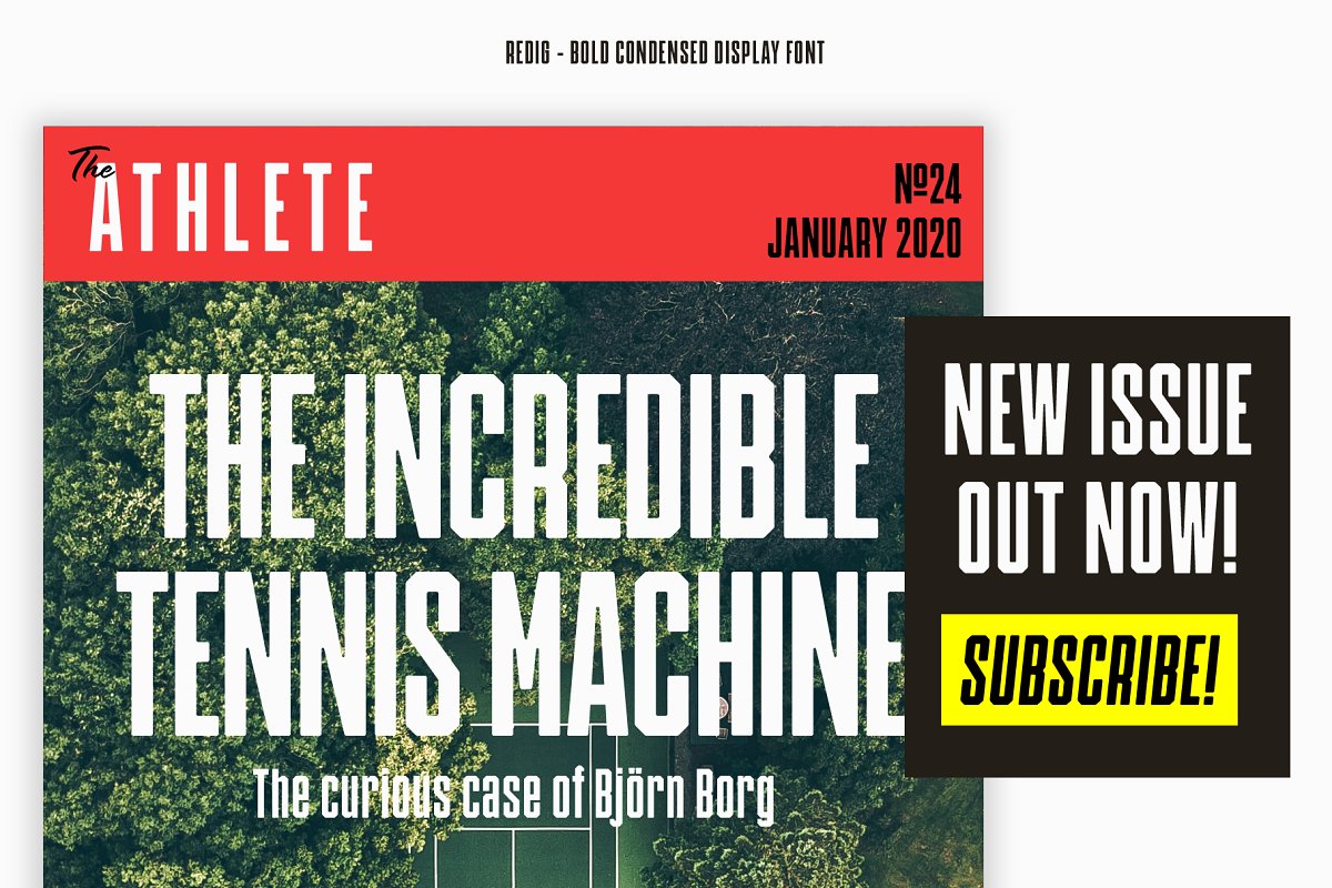 Redig   Condensed bold sans Font Free Download