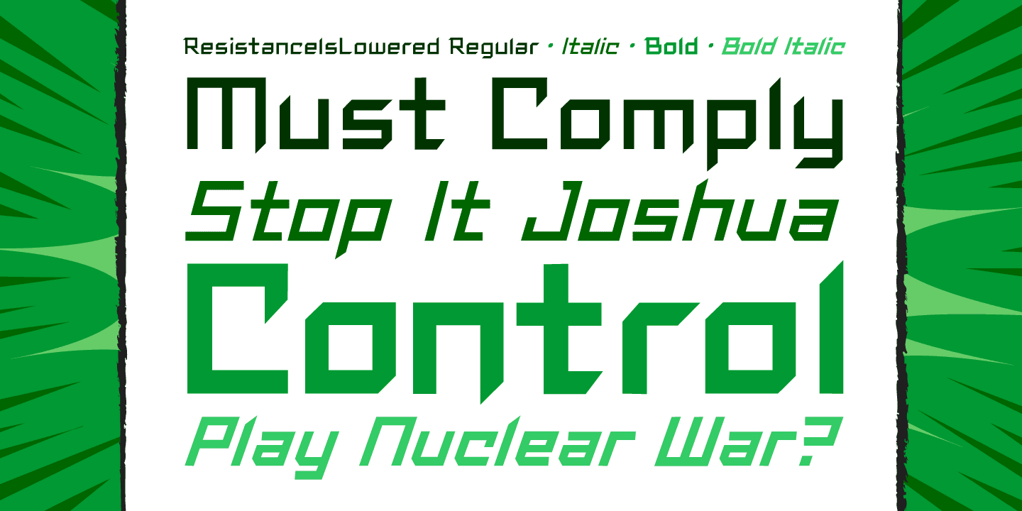 Resistance Is Lowered Font Family Free Download Resistance Is Lowered Font