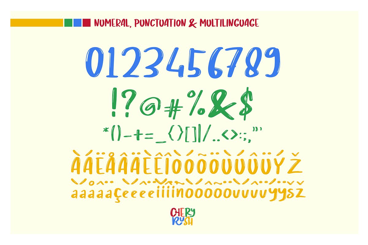 CHERY RUSH fun display Font