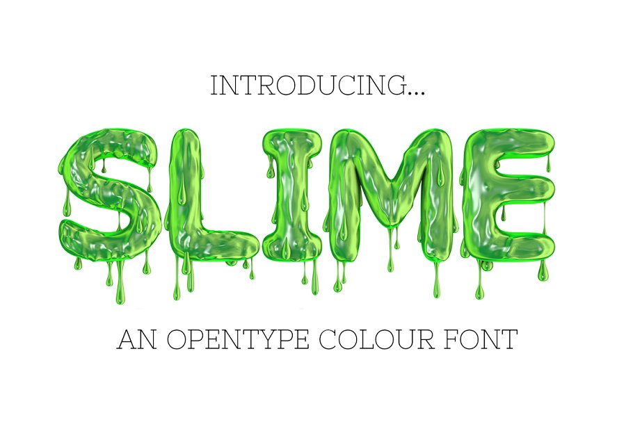 SLIME OTF pngs Font