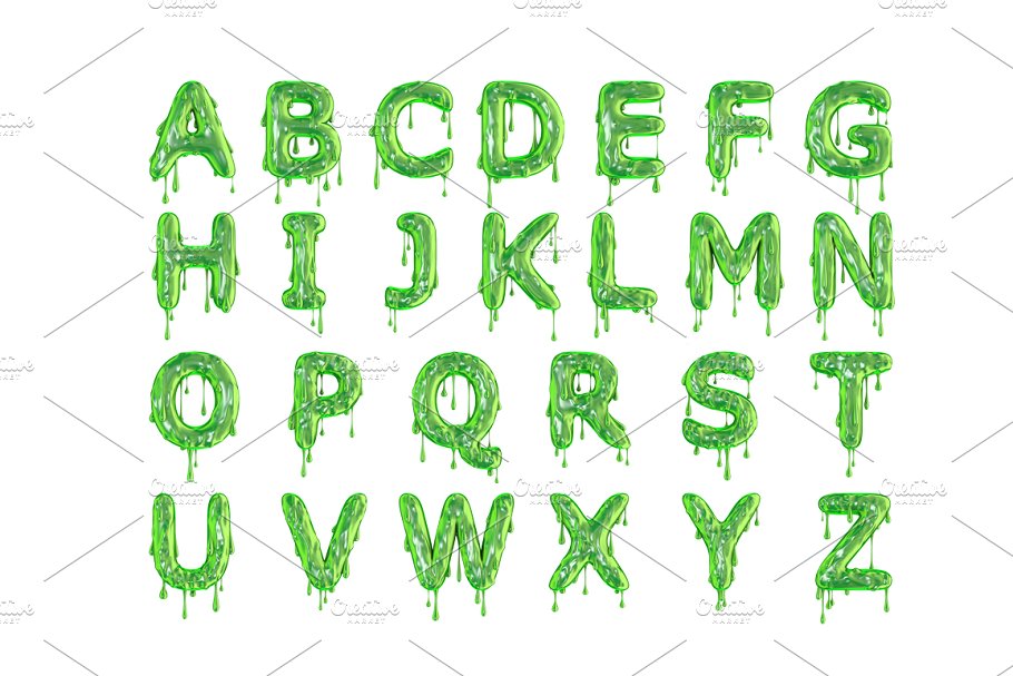 SLIME OTF pngs Font