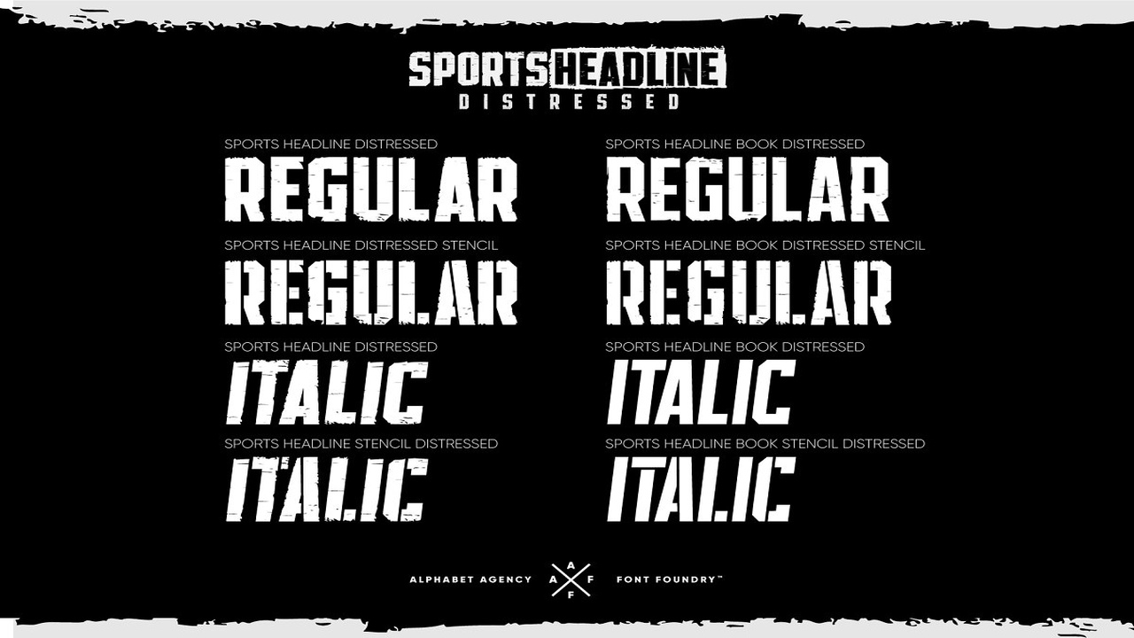 SPORTS HEADLINE DISTRESSED BUNDLE Font
