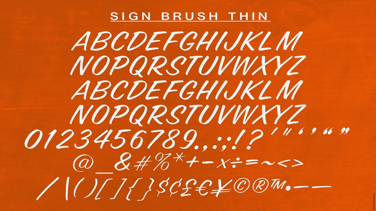 Sign Brush Thin Display Type Font