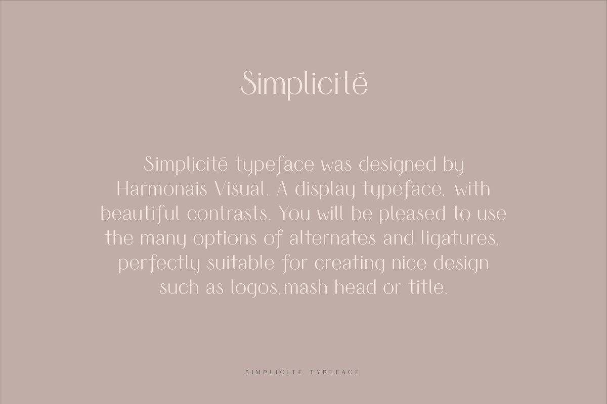Simplicite   Elegant Sans Serif Font Free Download