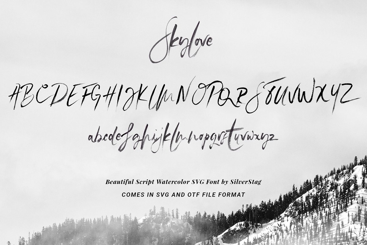 SkyLove SVG Watercolor Font Free Download