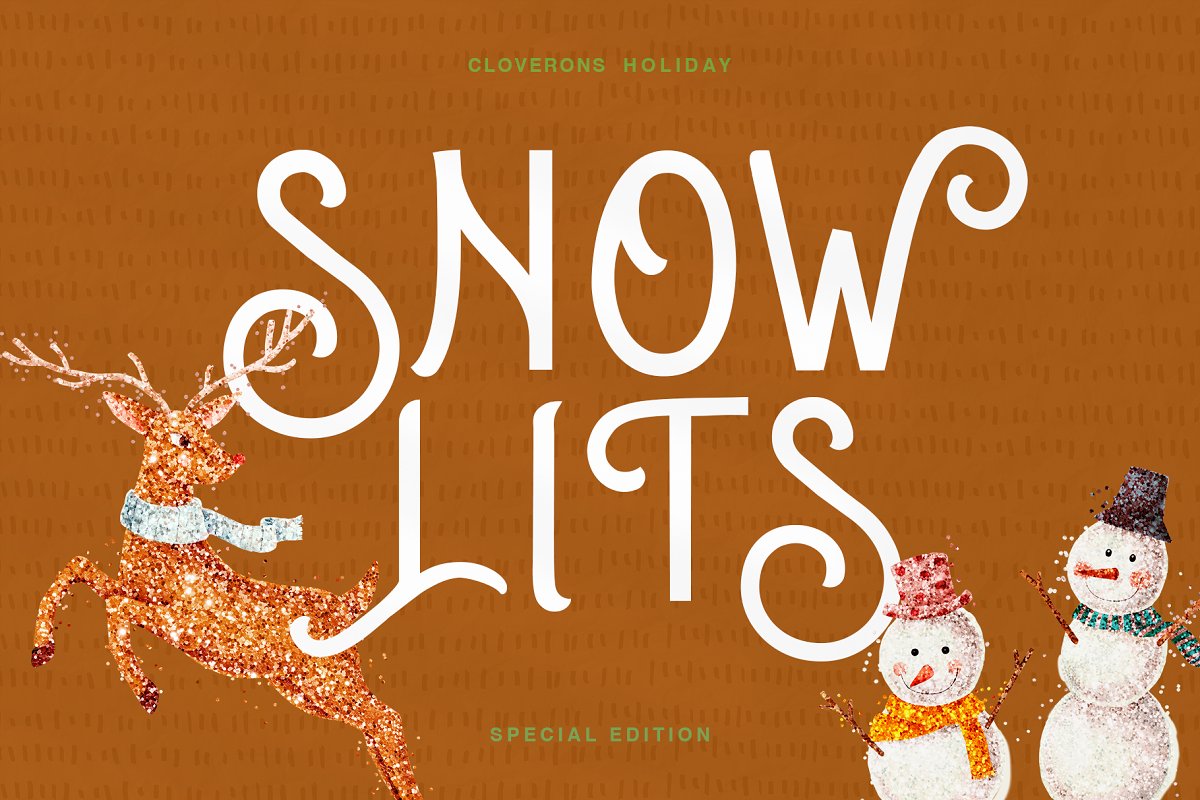 Snow Lits Christmas Holiday Display Font Free Download