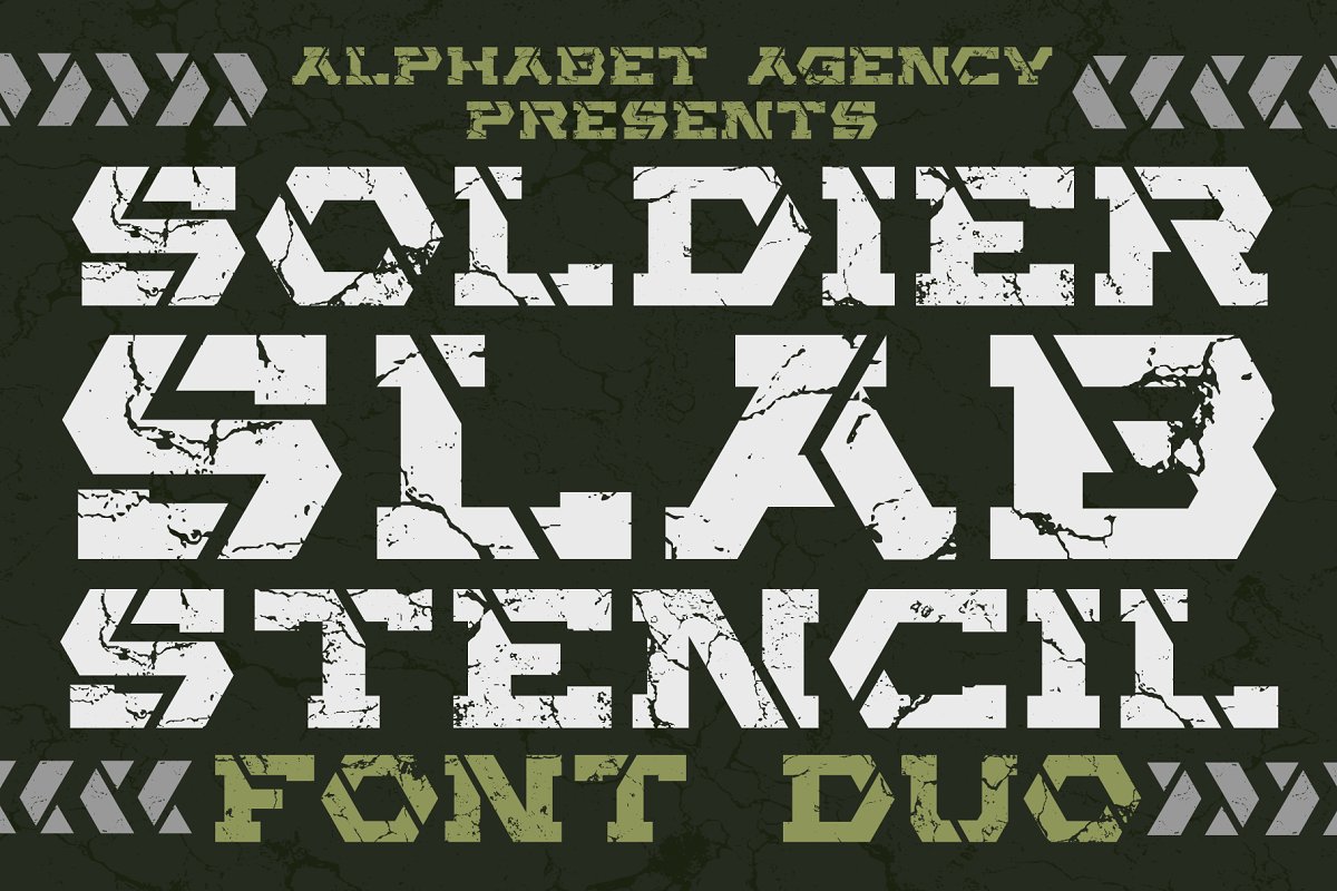 Soldier Slab Stencil Duo Font
