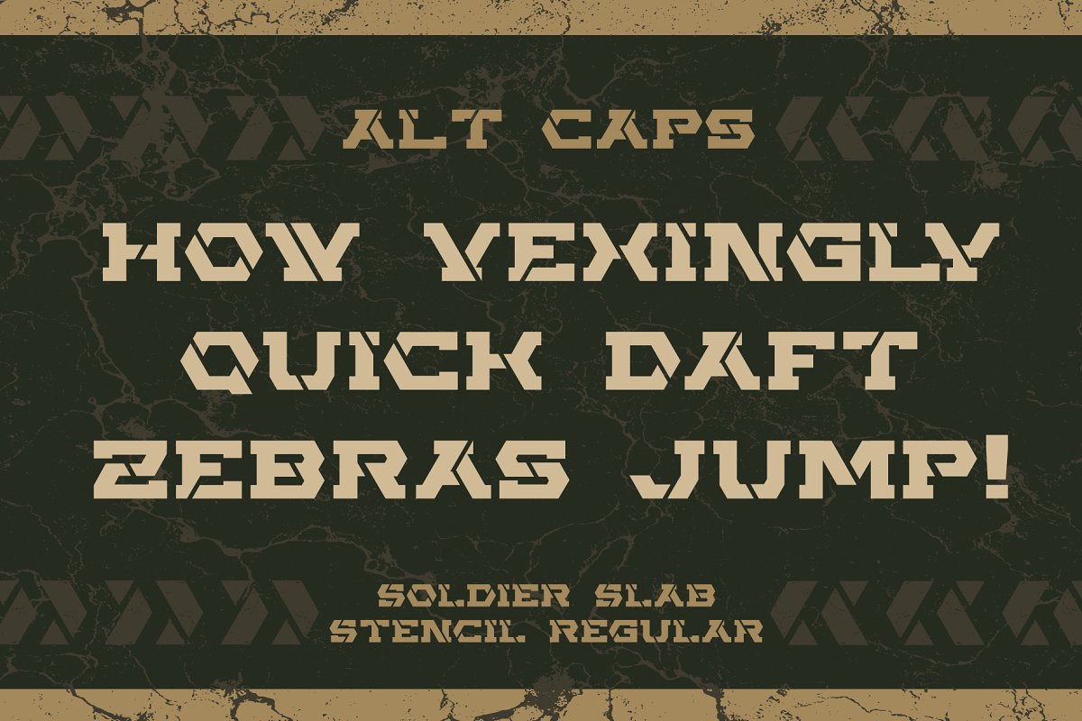 Soldier Slab Stencil Duo Font