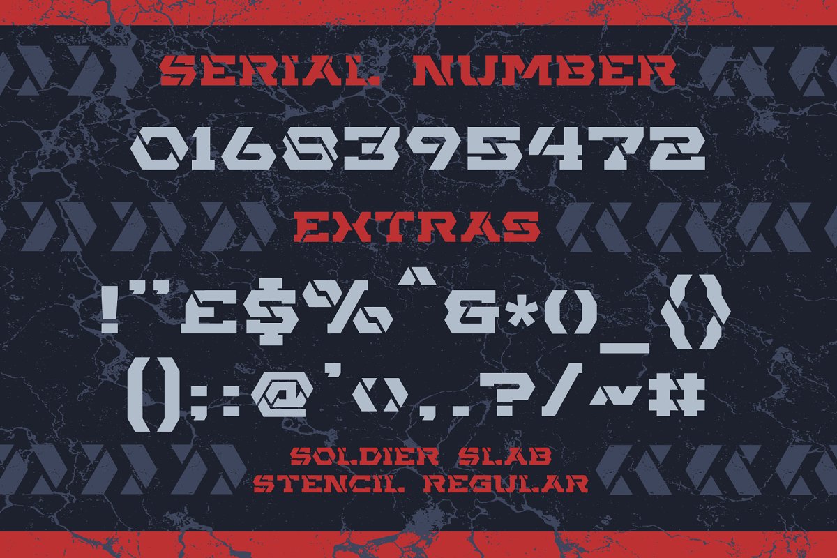 Soldier Slab Stencil Duo Font