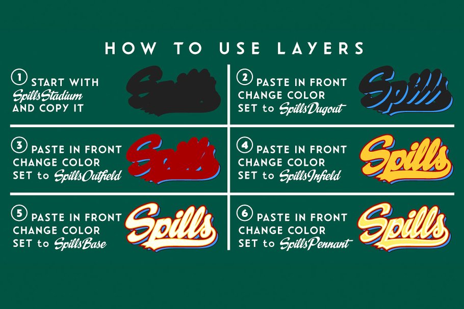 Spills comic book script logo Font