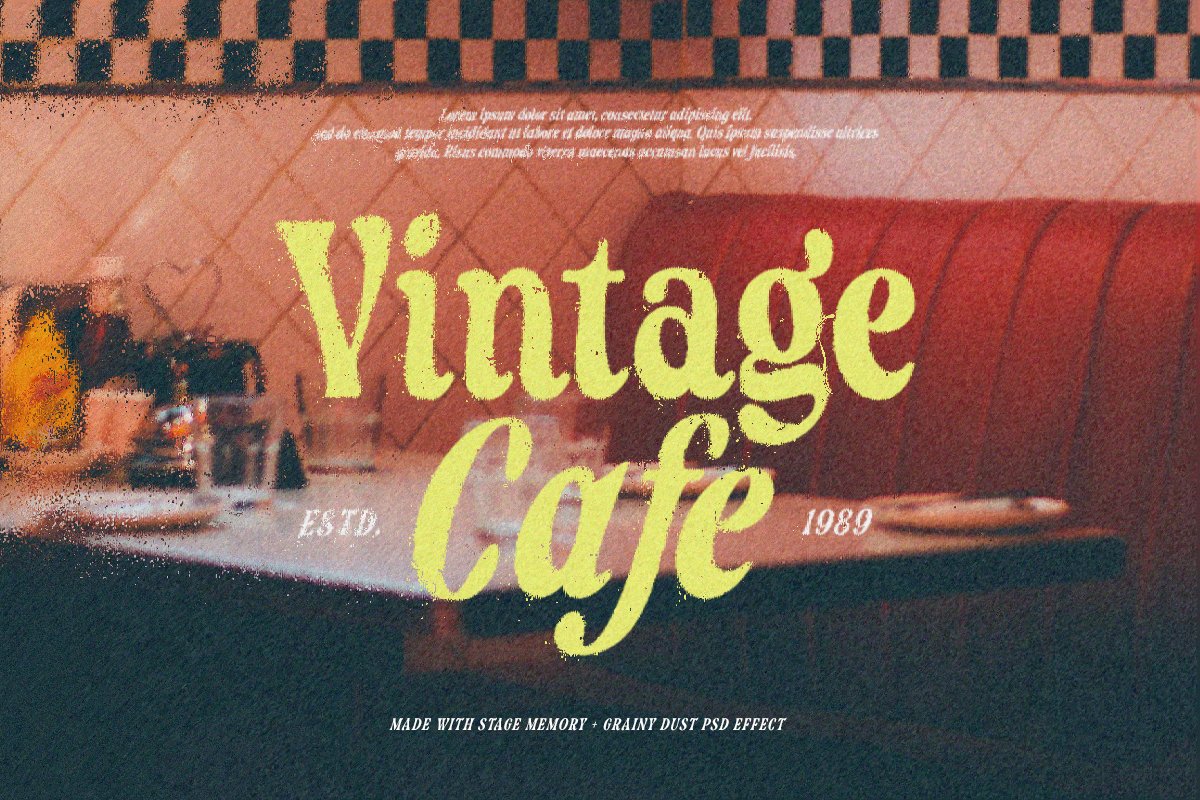Stage Memory Grainy PSD Effects Font