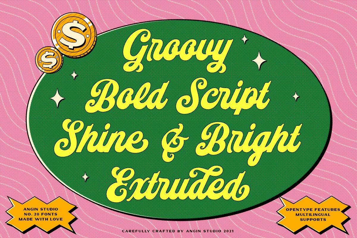 Sundries Bold Script with Extruded Font