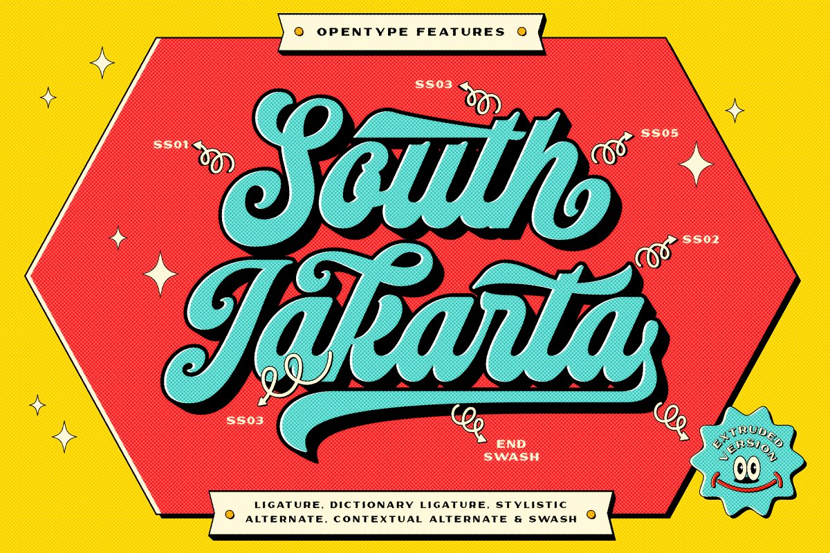 Sundries Bold Script with Extruded Font