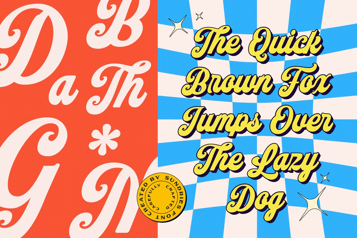 Sundries Bold Script with Extruded Font