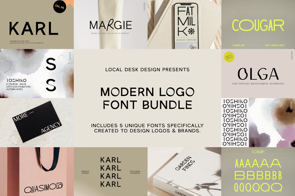 THE MODERN LOGO FONT BUNDLE Free Download