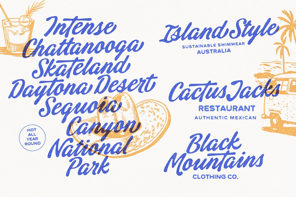 Tequila Sunrise Typeface Pack Font Free Download