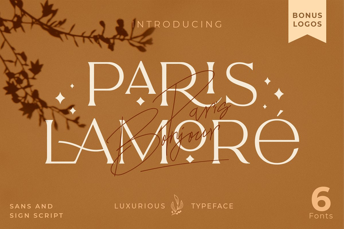 The Paris Lamore Duo Typeface LOGO Font