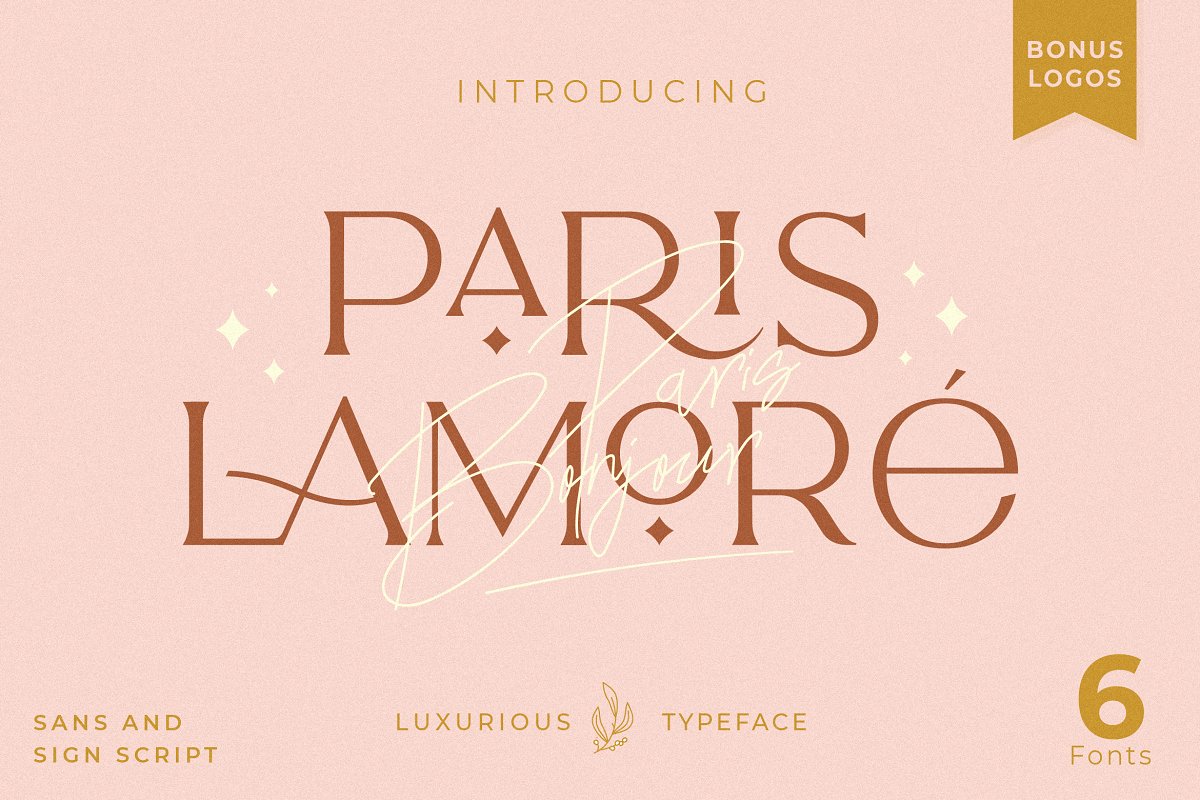 The Paris Lamore Duo Typeface LOGO Font