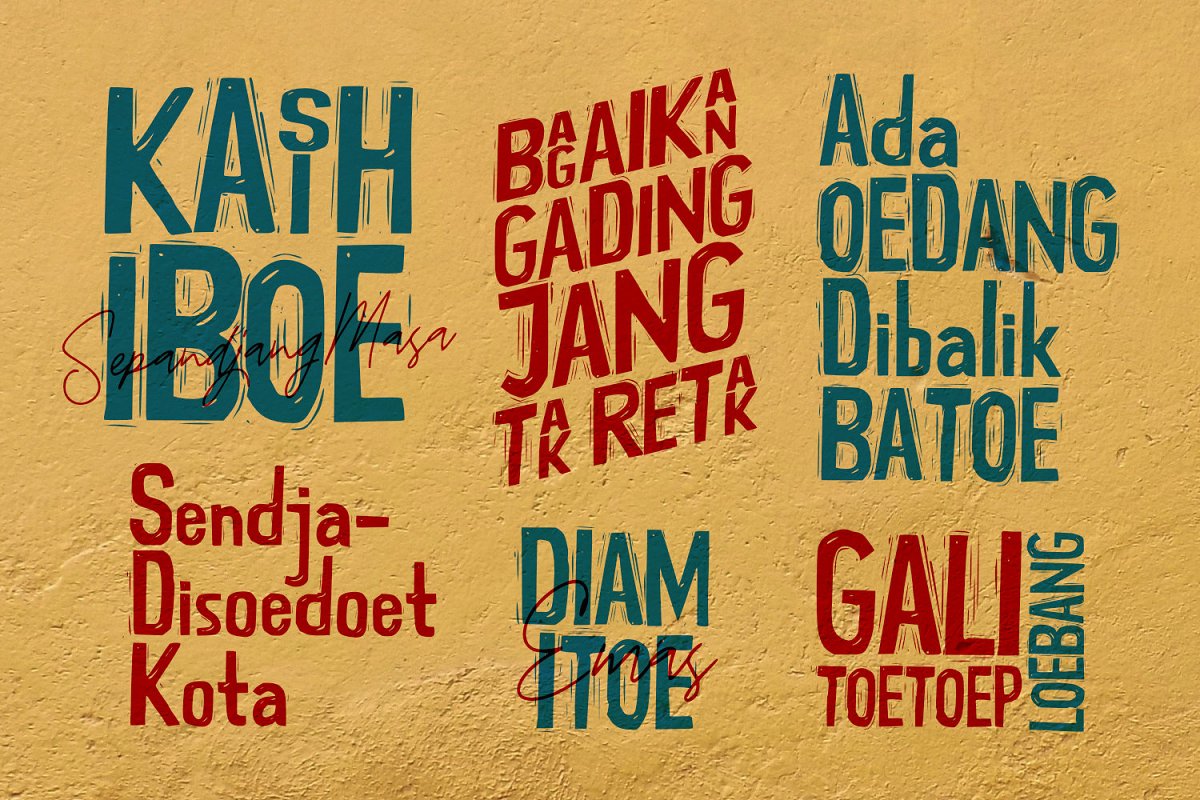 Tjoekil Kajoe Vernacular Type Font