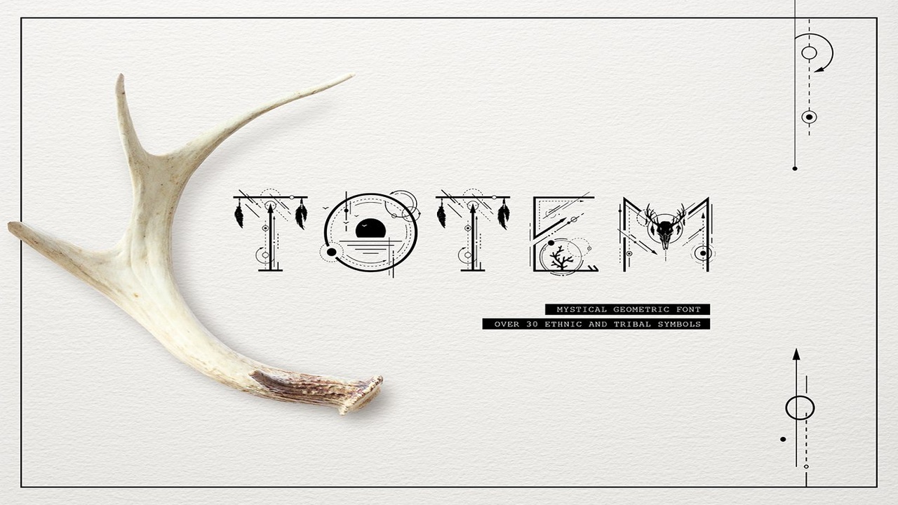 Totem Mystical Line Art Style Font