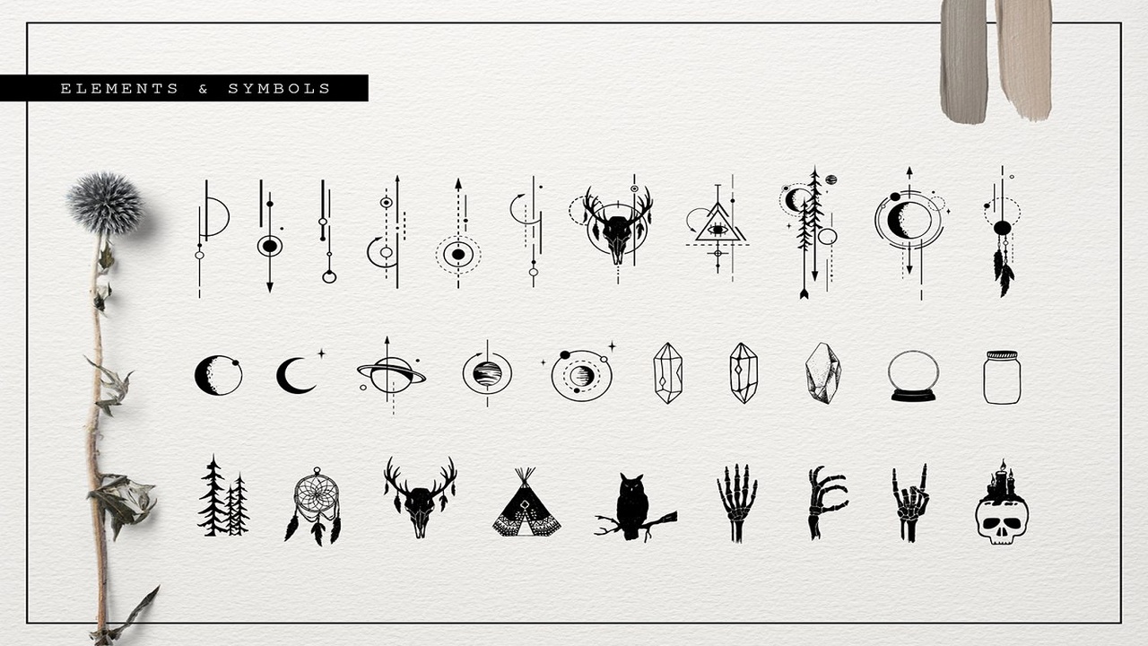 Totem Mystical Line Art Style Font