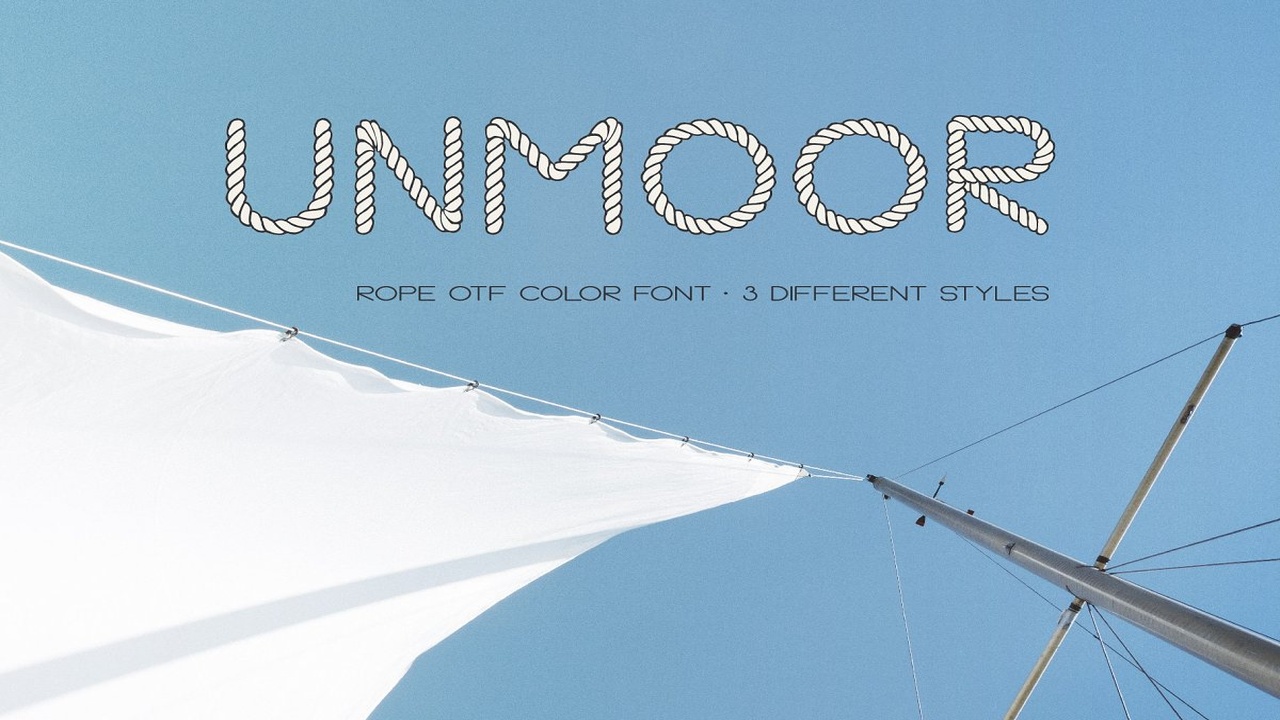 Unmoor Color and Outline Rope Font