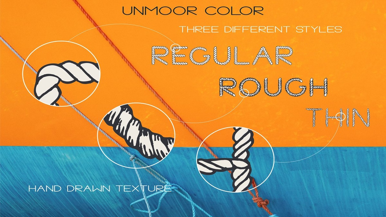 Unmoor Color and Outline Rope Font