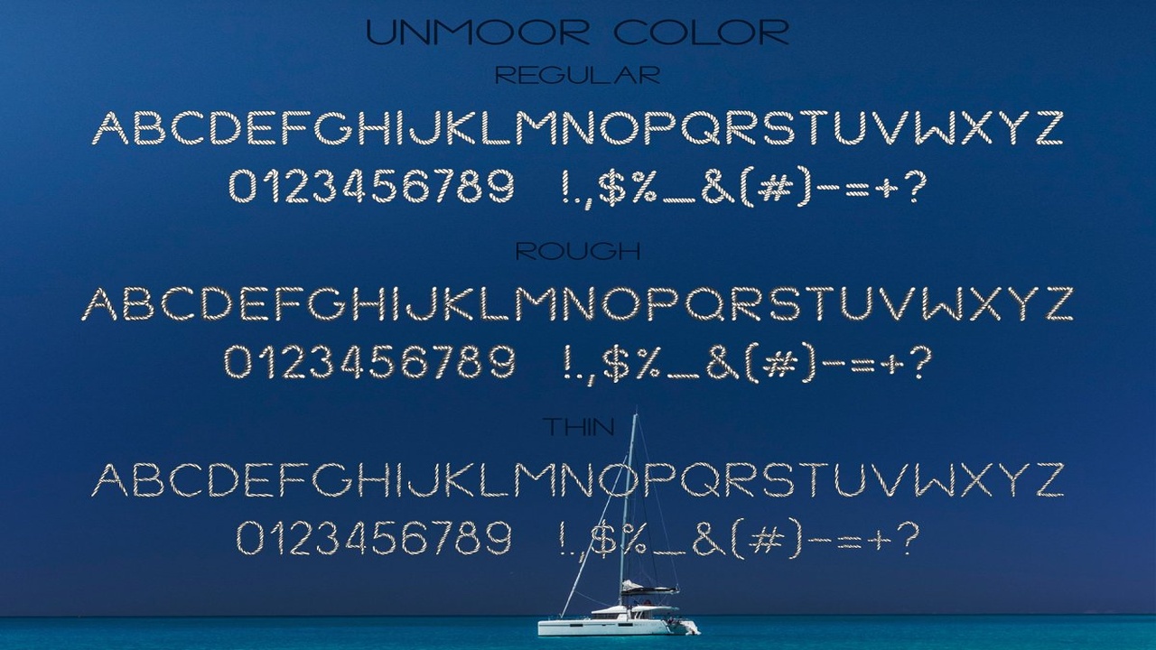Unmoor Color and Outline Rope Font