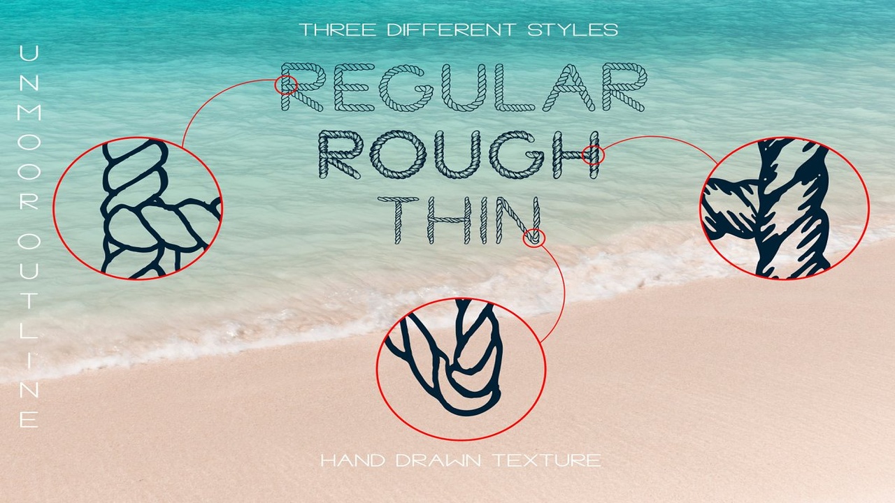 Unmoor Color and Outline Rope Font
