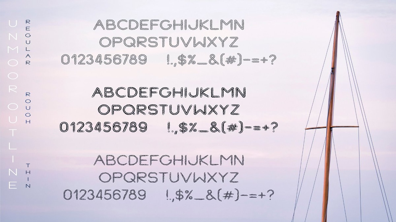 Unmoor Color and Outline Rope Font
