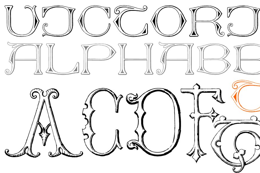 Victorian Alphabets PACK 18 FONTS !! Free Download