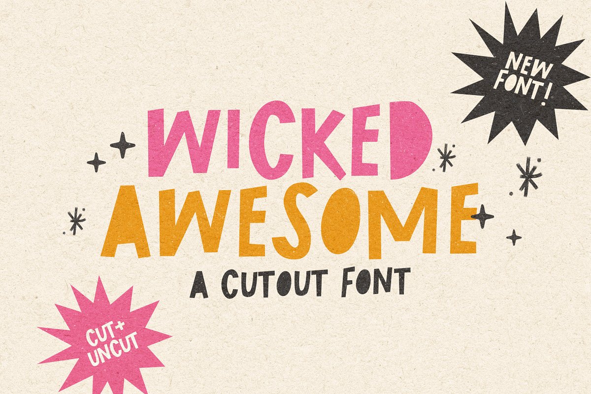 Wicked Awesome Cutout Font
