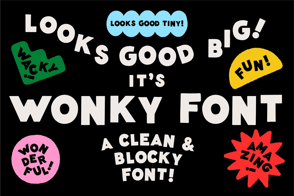 Wonky A Clean Blocky Font
