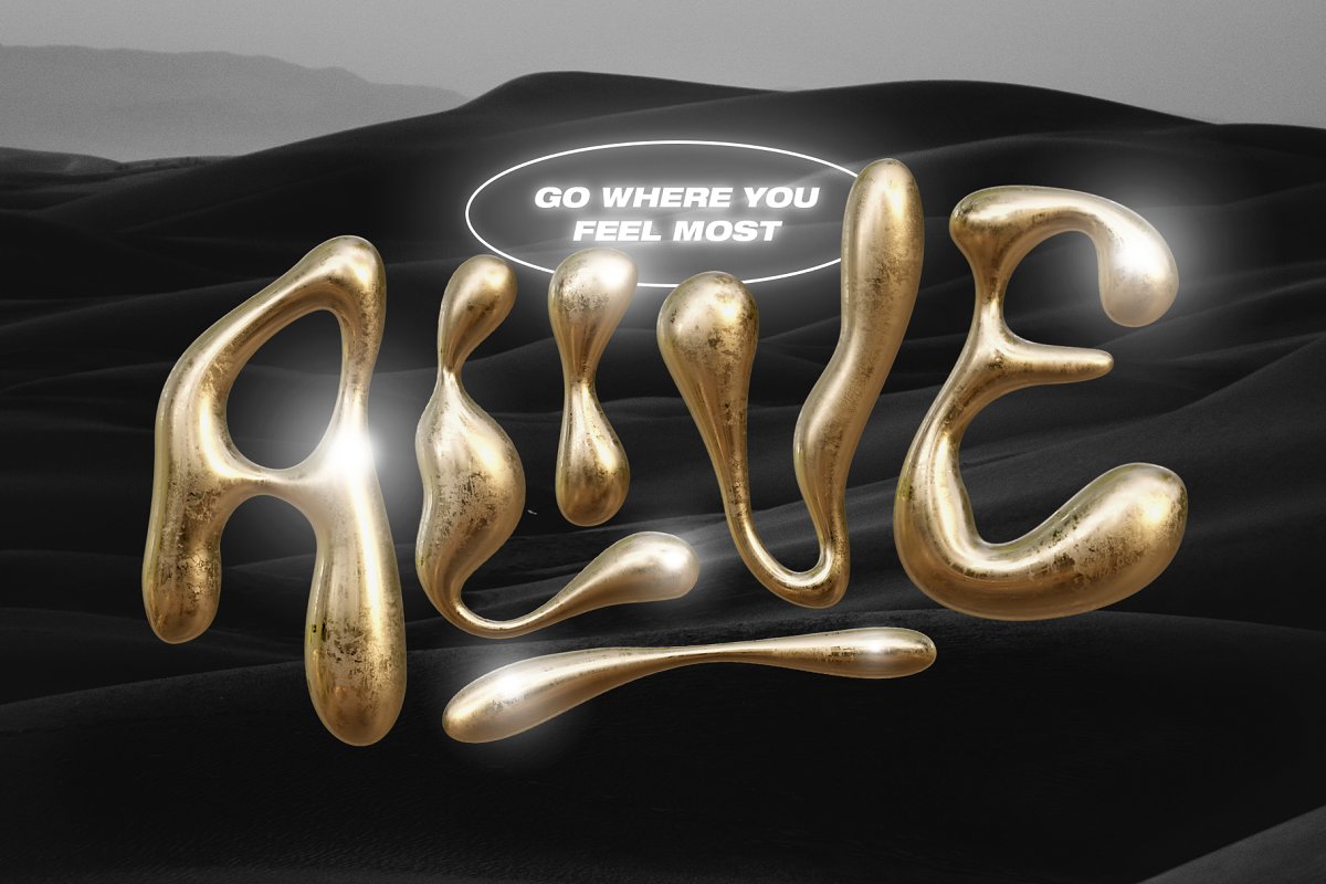 Wubble 2.0 3D Chrome Font Set Free Download